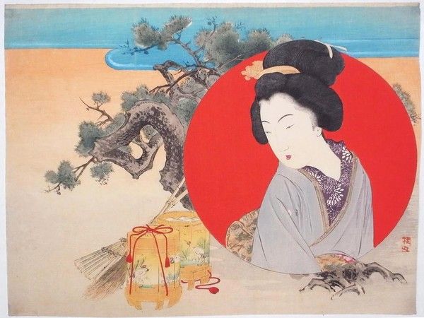 fond d'écran peinture japonaise geisha