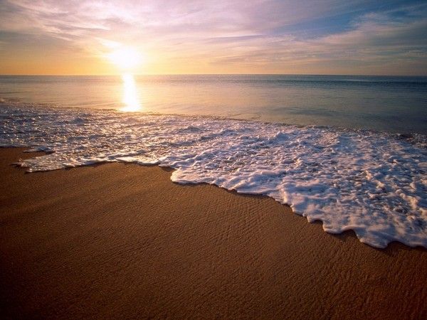 fond d'écran coucher de soleil sur la plage