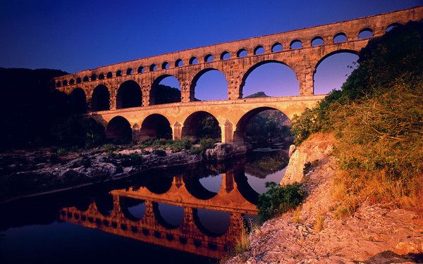 fond d'écran paysage  Pont du Gard, France 1920x1200